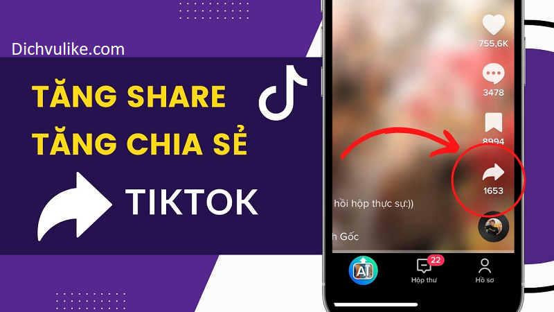 Tăng share video Tiktok số lượng lớn siêu nhanh
