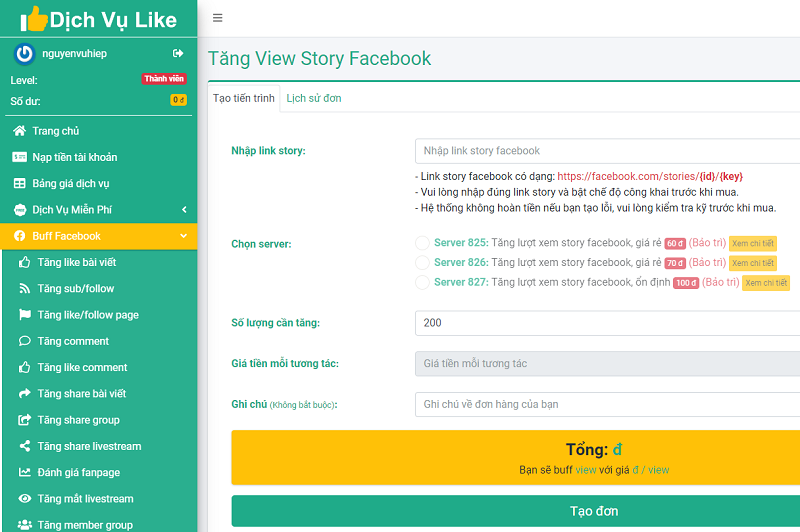 App tăng lượt xem story Facebook tự động giá rẻ